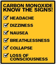 Carbon Monoxide Signs and Symptoms Graphic