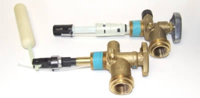 Two different types of overfill protection device equipped propane valves