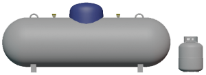 150 gallon propane tank size relative to a small tank
