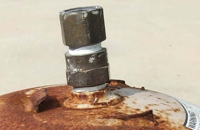 Damaged propane bottle valve